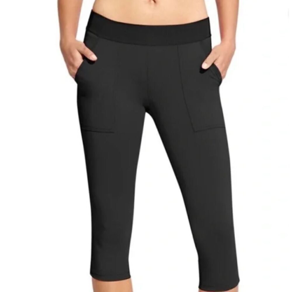 Derek Lam x‎ Athleta Chelsea Capri Black Cropped Stretch Compression Size XS